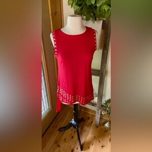 ✨Carmen Marc Valvo Studded Sleeveless Tunic✨ NWOT